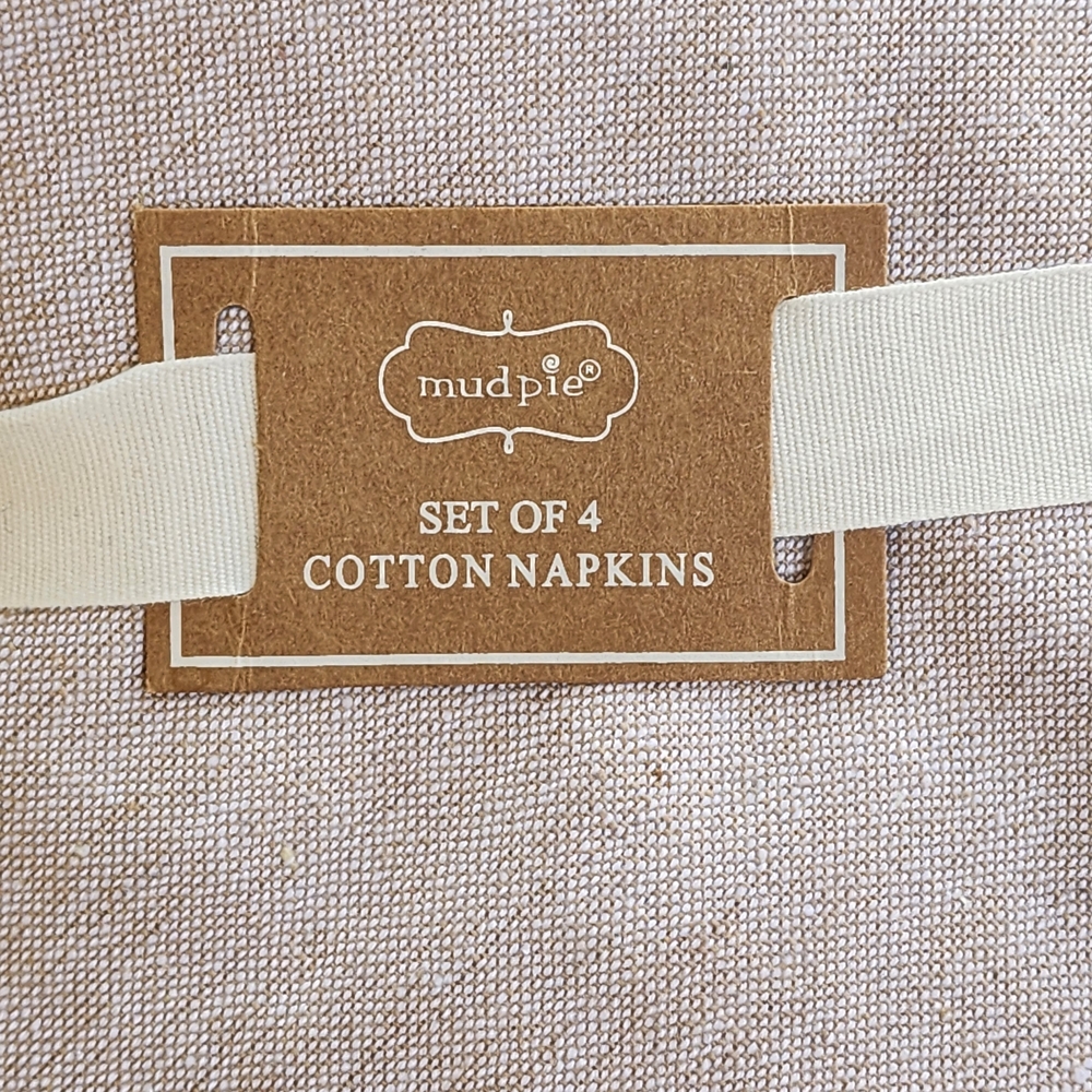 Mud Pie Cream Embroidered Initial B Cotton Napkins Set - Picture 2 of 3